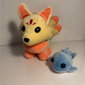 Adopt Me! Series 1 Collector 9" Plush Kitsunai And 3” Plush Whale NO CODE Roblox